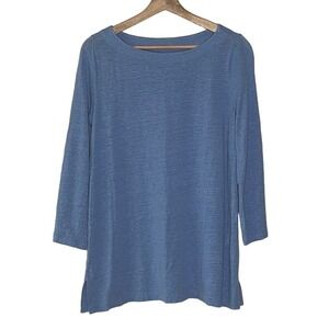 EILEEN FISHER ORGANIC LINEN  TUNIC SIZE XS/TP LIGHT BLUE‎